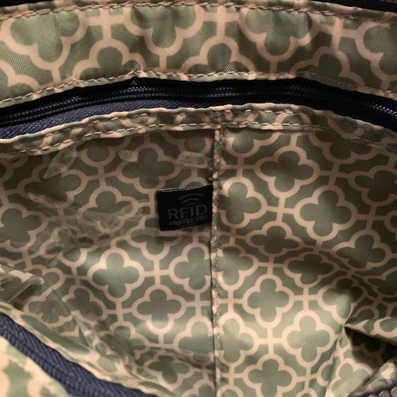 Lug Bag Womens Swivel Convertible Crossbody Floral Quilted Blue Shoulder Purse - Picture 8 of 12